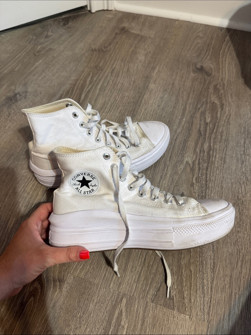 Converse White High-Top Platform Sneakers